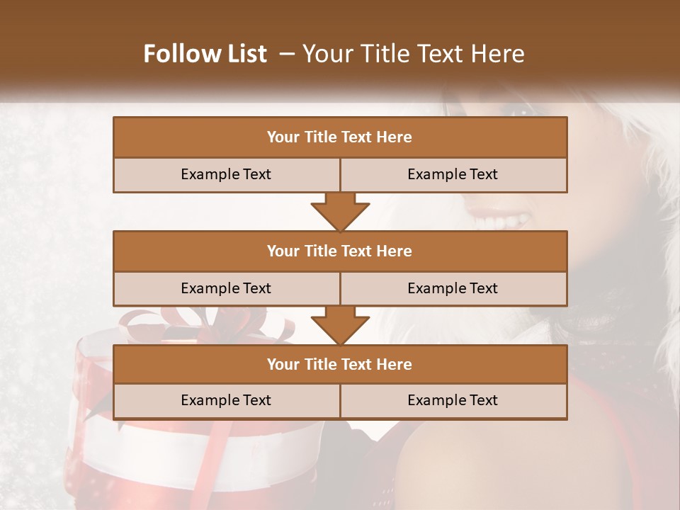 A Woman In A Santa Hat Holding A Present PowerPoint Template