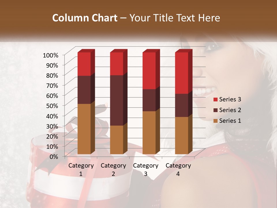 A Woman In A Santa Hat Holding A Present PowerPoint Template