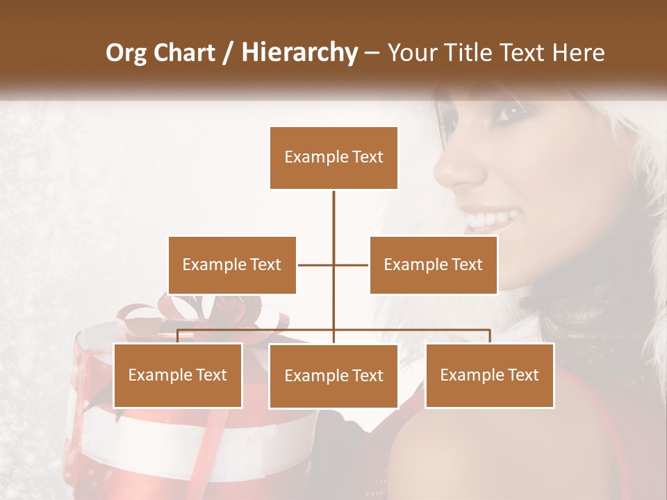 A Woman In A Santa Hat Holding A Present PowerPoint Template