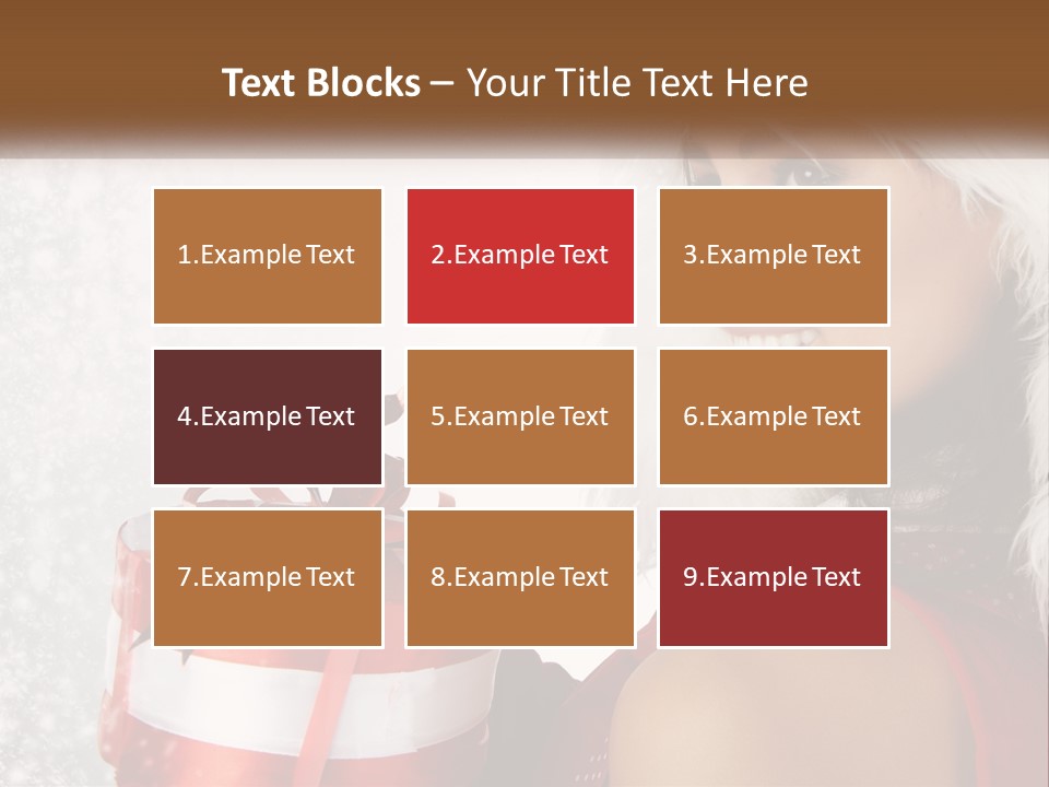 A Woman In A Santa Hat Holding A Present PowerPoint Template