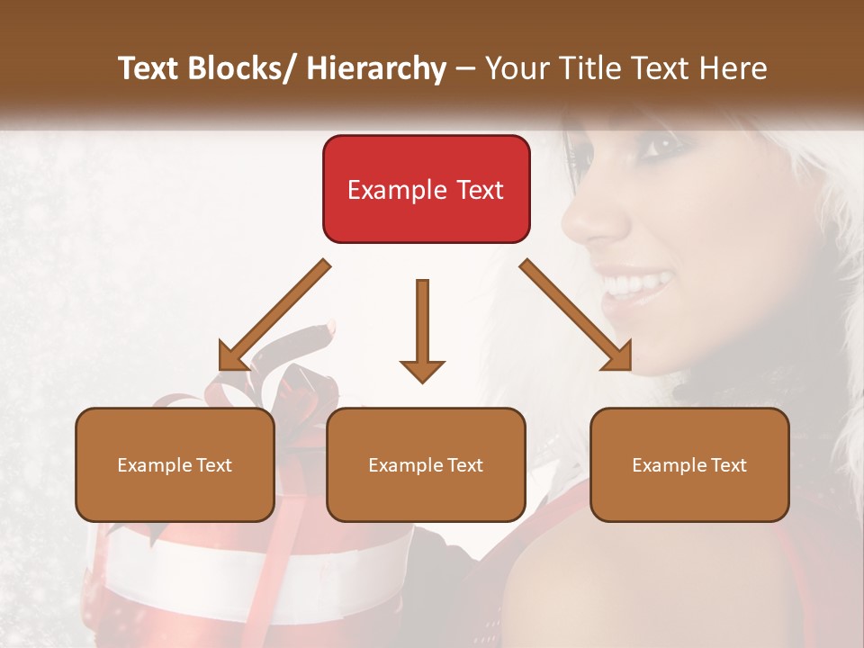 A Woman In A Santa Hat Holding A Present PowerPoint Template