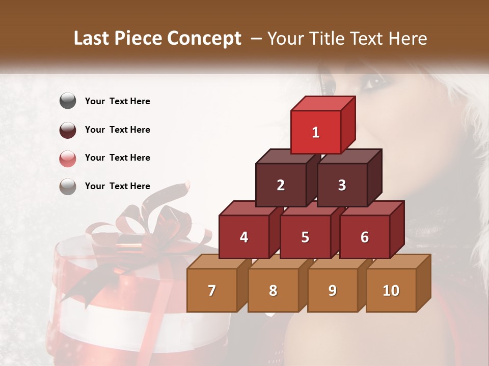 A Woman In A Santa Hat Holding A Present PowerPoint Template