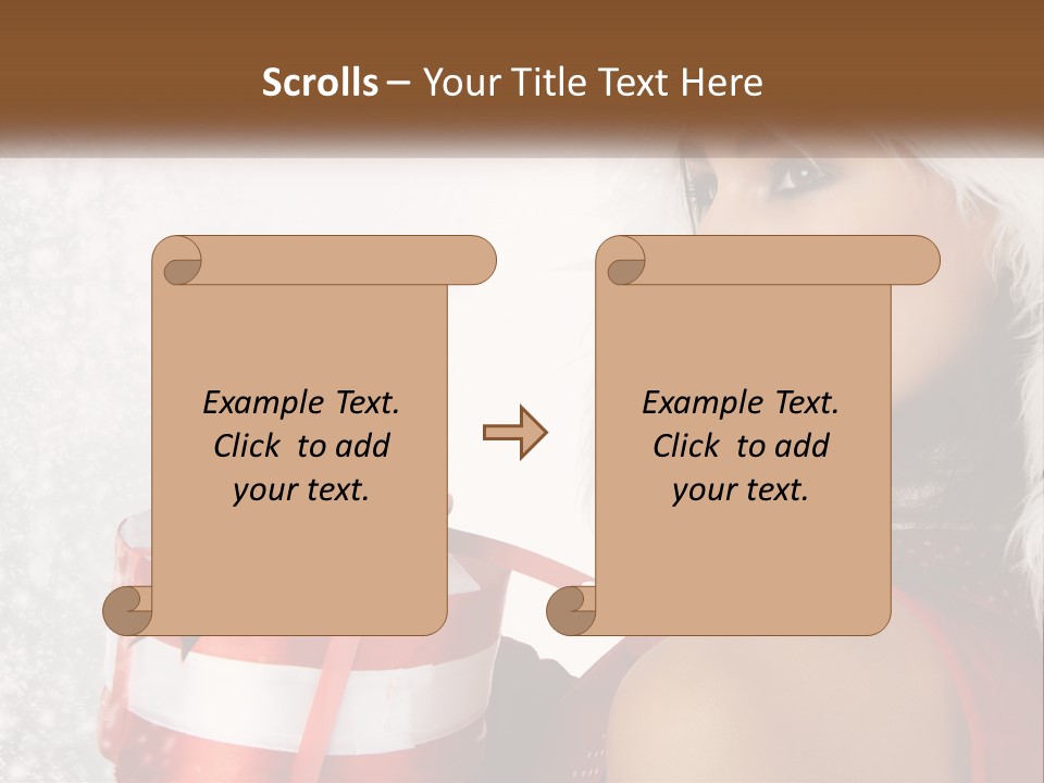 A Woman In A Santa Hat Holding A Present PowerPoint Template