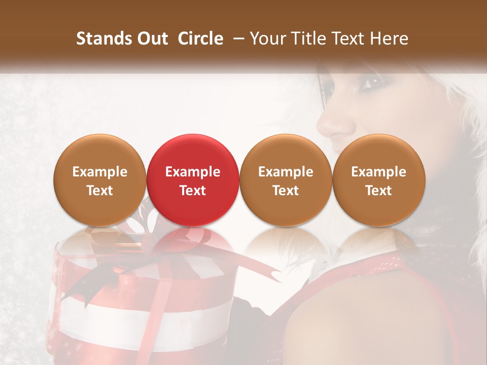 A Woman In A Santa Hat Holding A Present PowerPoint Template