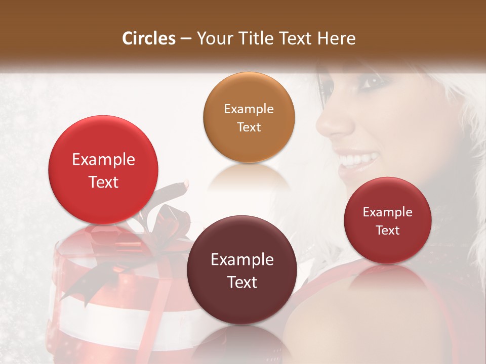 A Woman In A Santa Hat Holding A Present PowerPoint Template