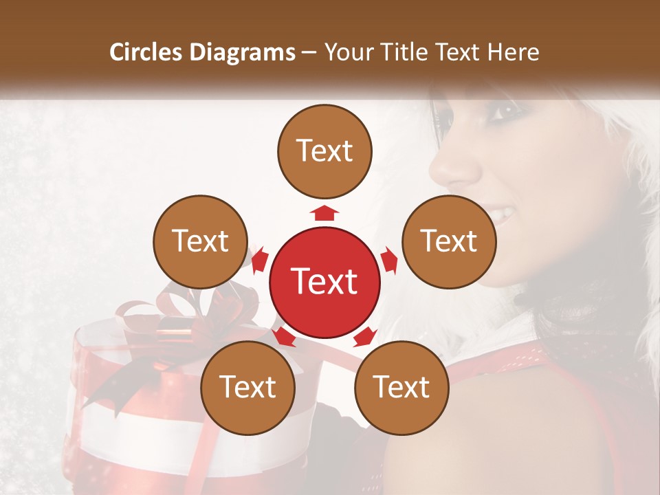 A Woman In A Santa Hat Holding A Present PowerPoint Template