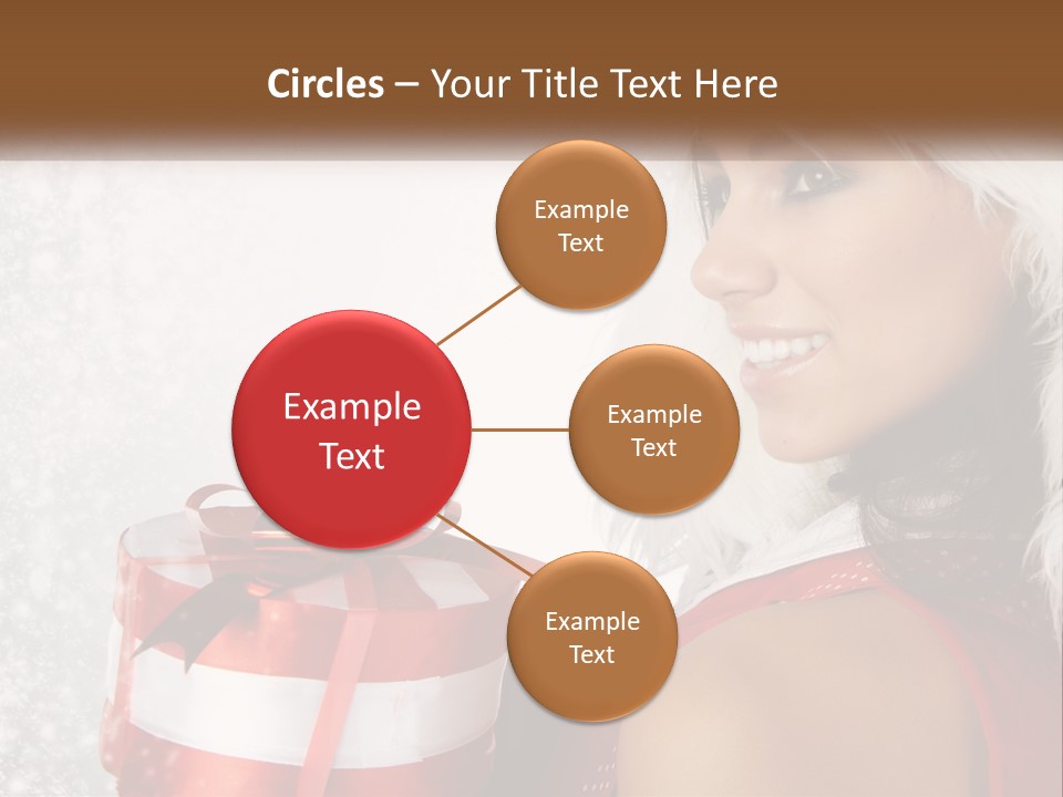 A Woman In A Santa Hat Holding A Present PowerPoint Template