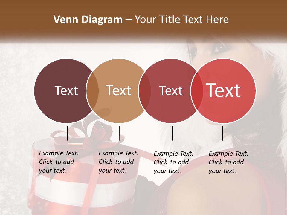 A Woman In A Santa Hat Holding A Present PowerPoint Template