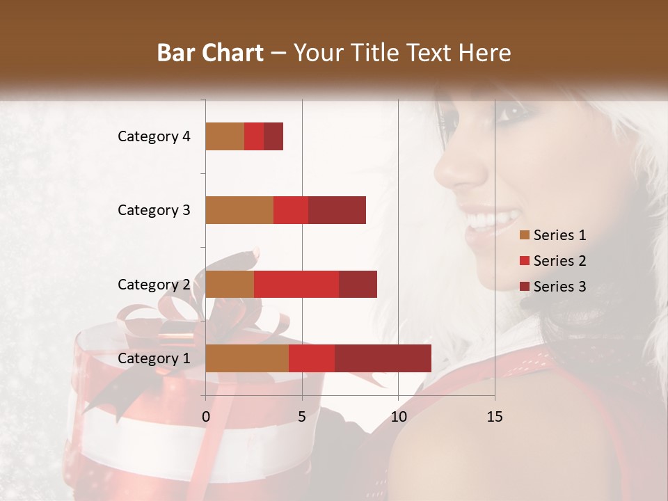 A Woman In A Santa Hat Holding A Present PowerPoint Template