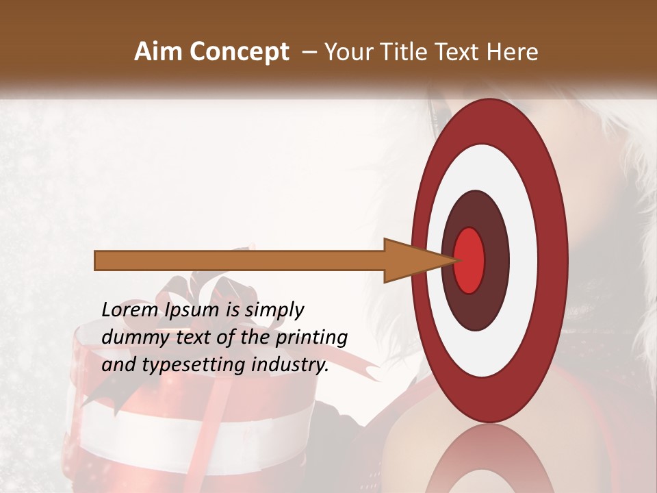 A Woman In A Santa Hat Holding A Present PowerPoint Template