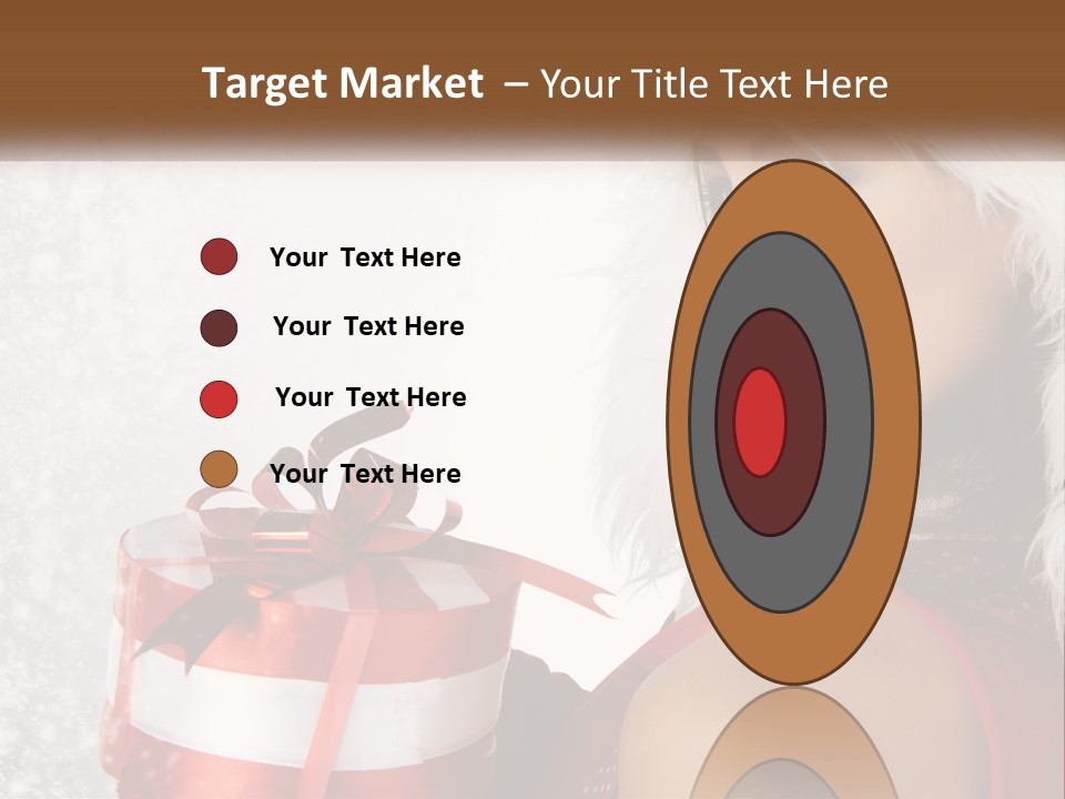 A Woman In A Santa Hat Holding A Present PowerPoint Template