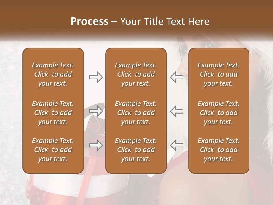 A Woman In A Santa Hat Holding A Present PowerPoint Template