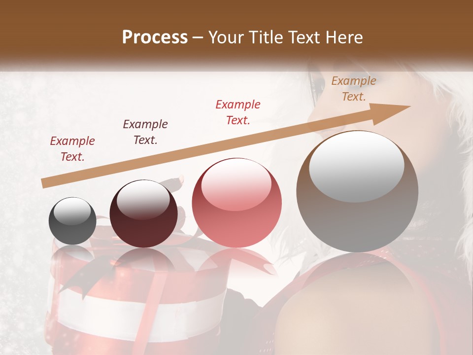 A Woman In A Santa Hat Holding A Present PowerPoint Template