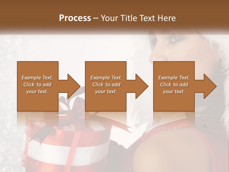 A Woman In A Santa Hat Holding A Present PowerPoint Template