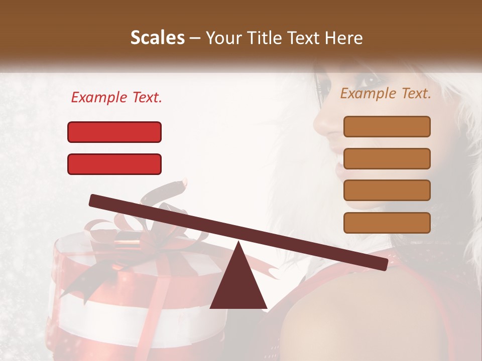 A Woman In A Santa Hat Holding A Present PowerPoint Template
