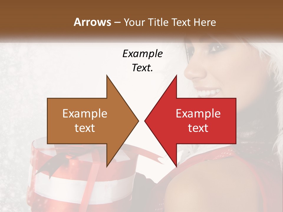 A Woman In A Santa Hat Holding A Present PowerPoint Template