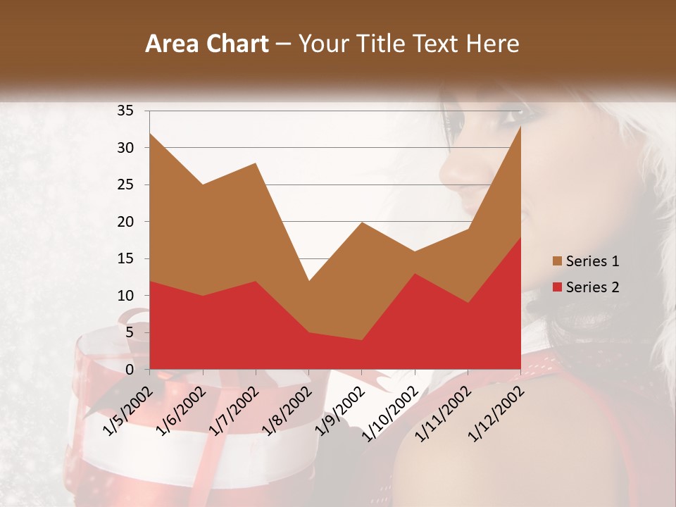 A Woman In A Santa Hat Holding A Present PowerPoint Template