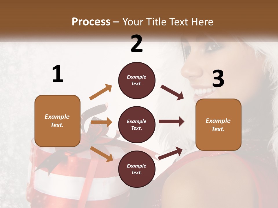 A Woman In A Santa Hat Holding A Present PowerPoint Template