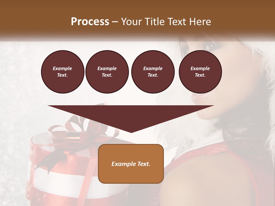 A Woman In A Santa Hat Holding A Present PowerPoint Template