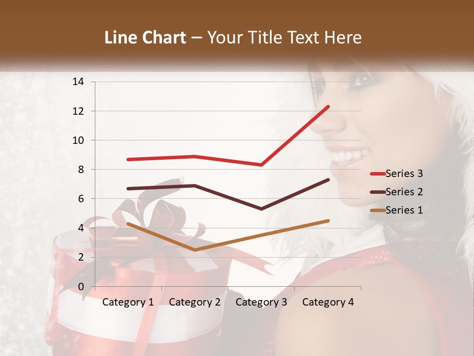 A Woman In A Santa Hat Holding A Present PowerPoint Template