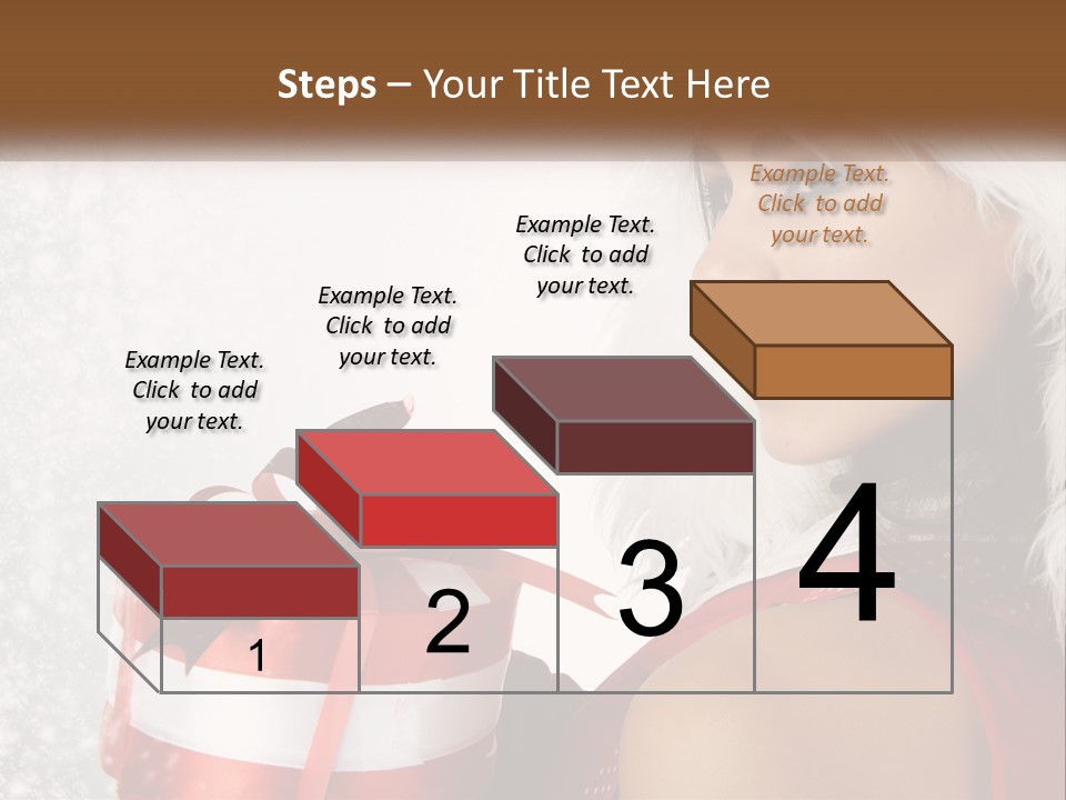 A Woman In A Santa Hat Holding A Present PowerPoint Template