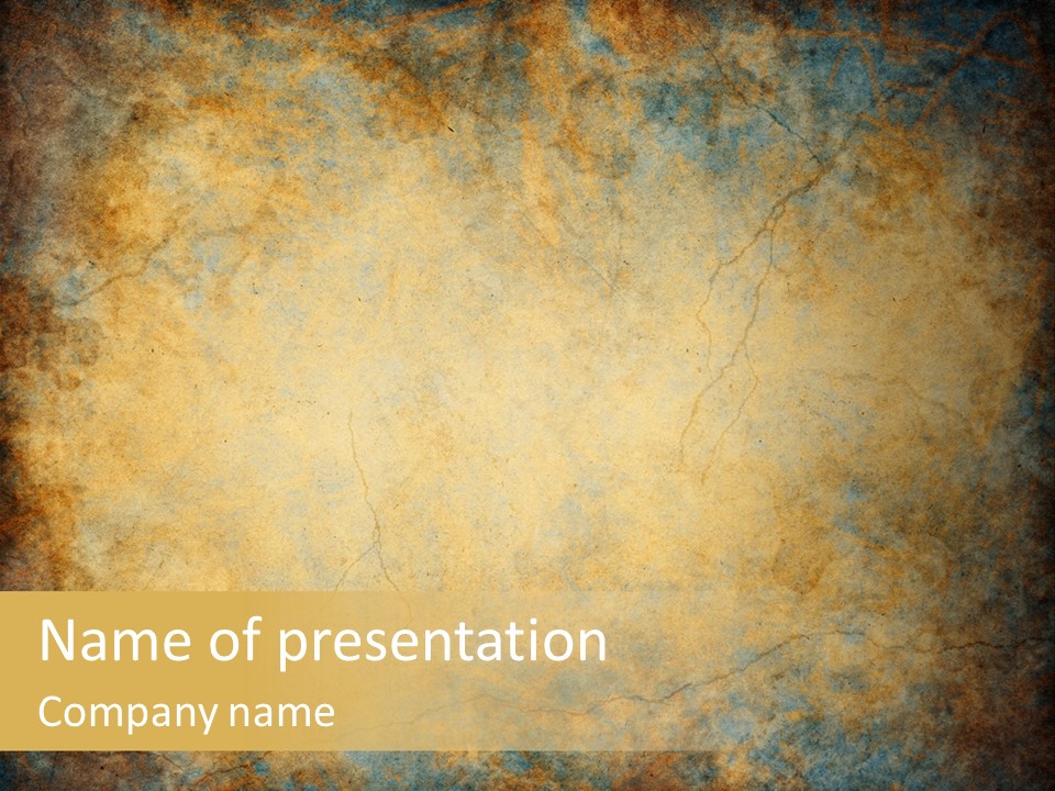A Grungy Background With A Gold Border PowerPoint Template
