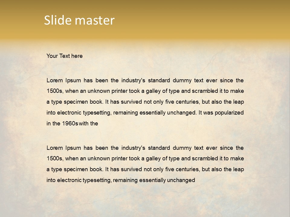 A Grungy Background With A Gold Border PowerPoint Template