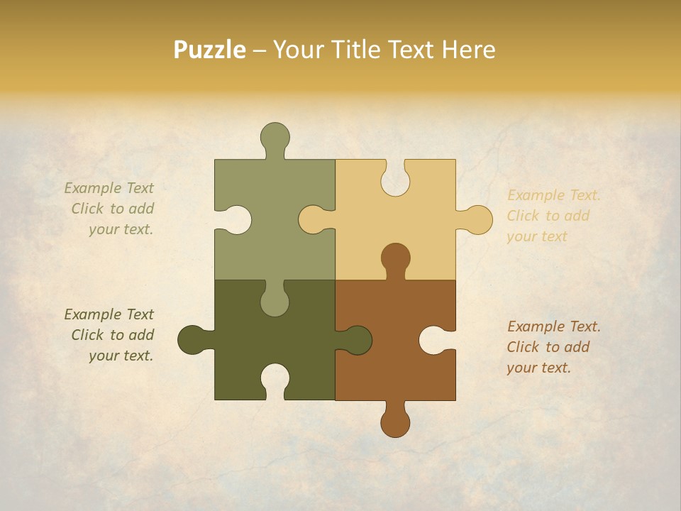 A Grungy Background With A Gold Border PowerPoint Template