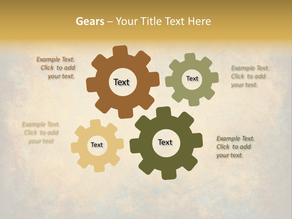 A Grungy Background With A Gold Border PowerPoint Template