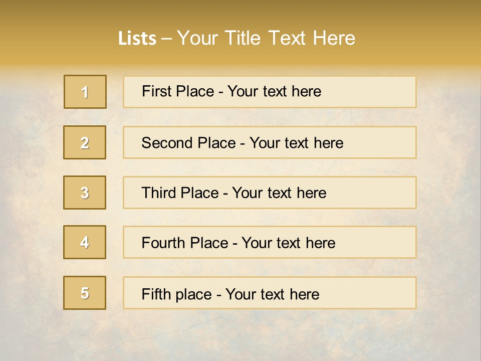 A Grungy Background With A Gold Border PowerPoint Template