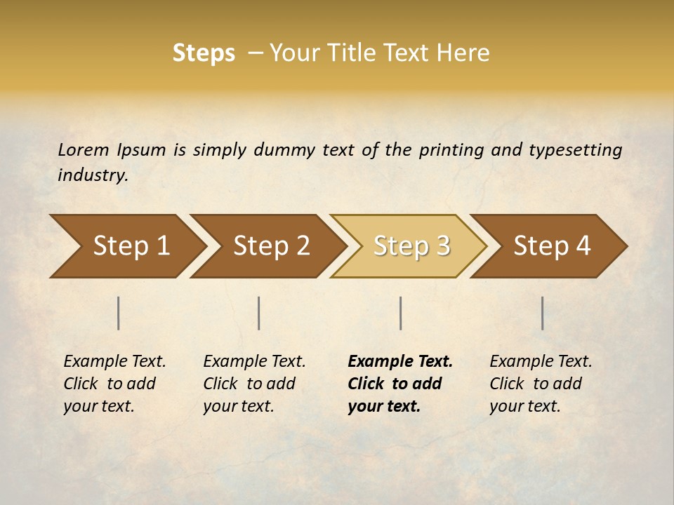 A Grungy Background With A Gold Border PowerPoint Template