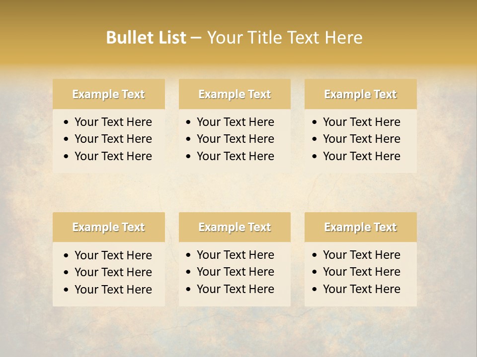 A Grungy Background With A Gold Border PowerPoint Template