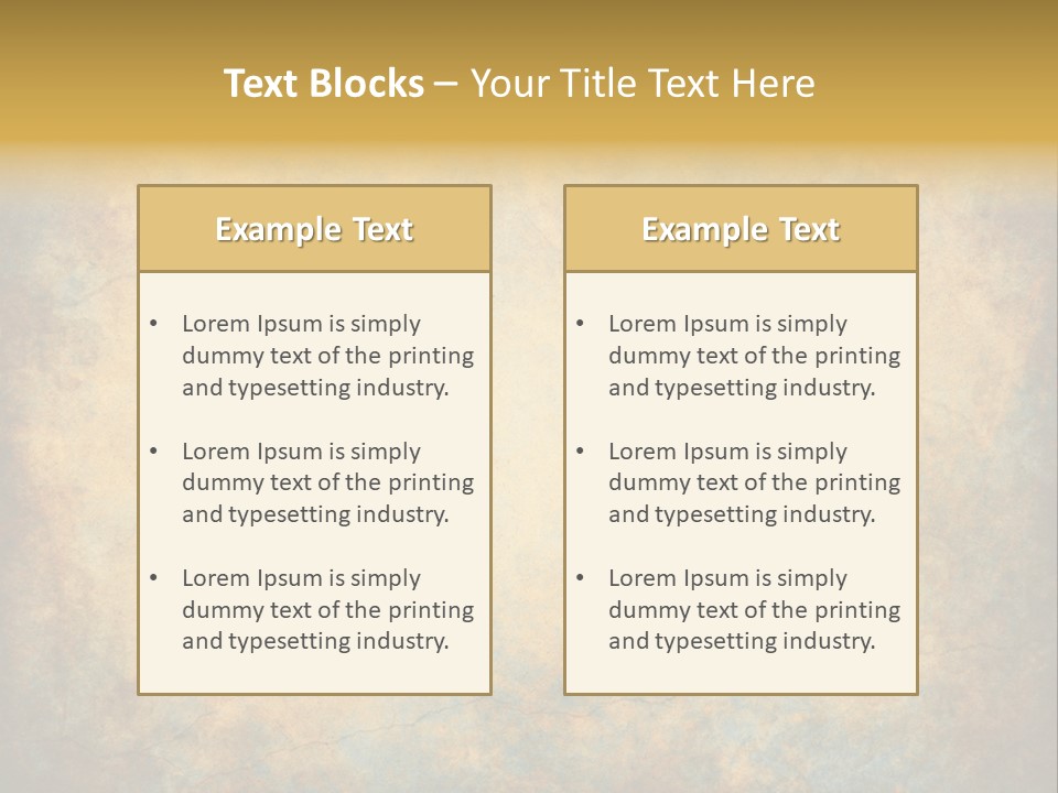 A Grungy Background With A Gold Border PowerPoint Template