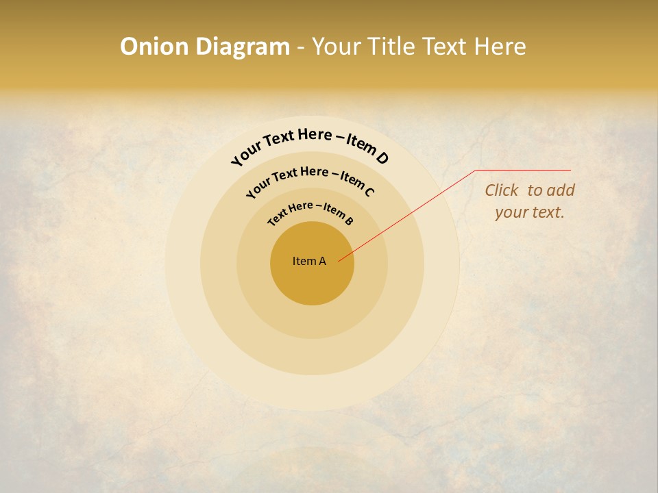 A Grungy Background With A Gold Border PowerPoint Template