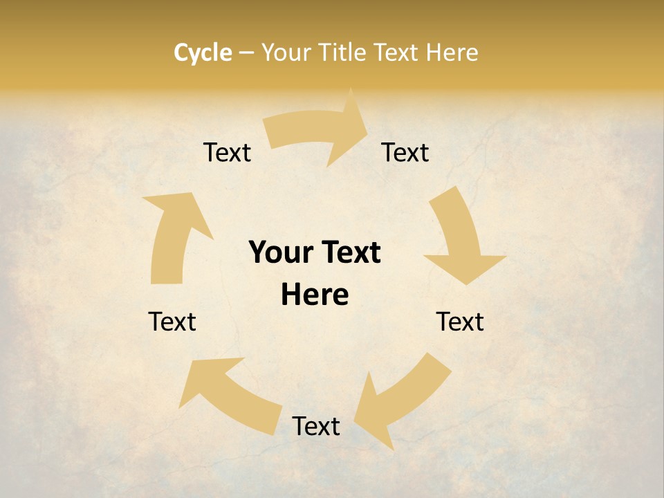 A Grungy Background With A Gold Border PowerPoint Template