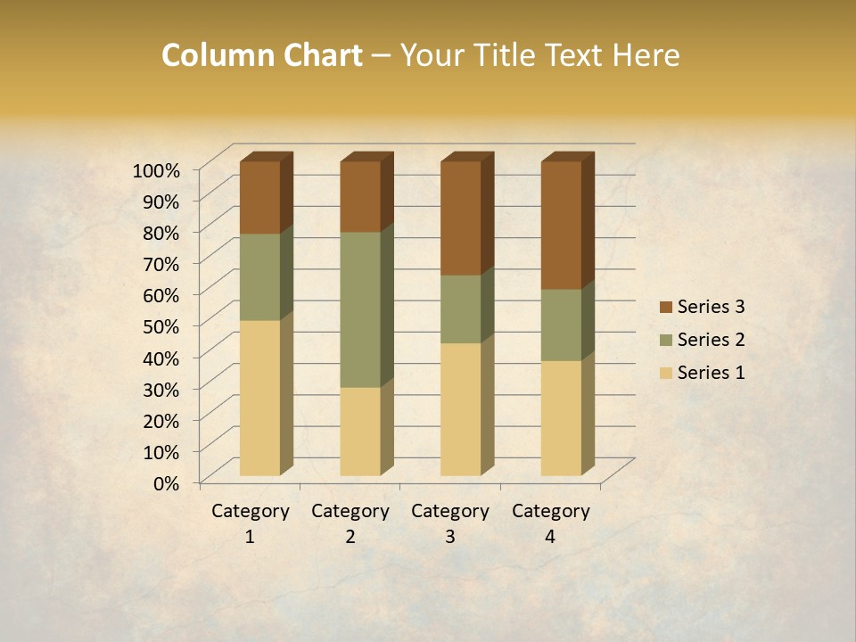 A Grungy Background With A Gold Border PowerPoint Template