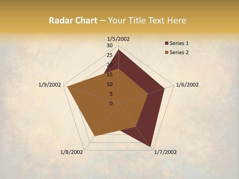 A Grungy Background With A Gold Border PowerPoint Template