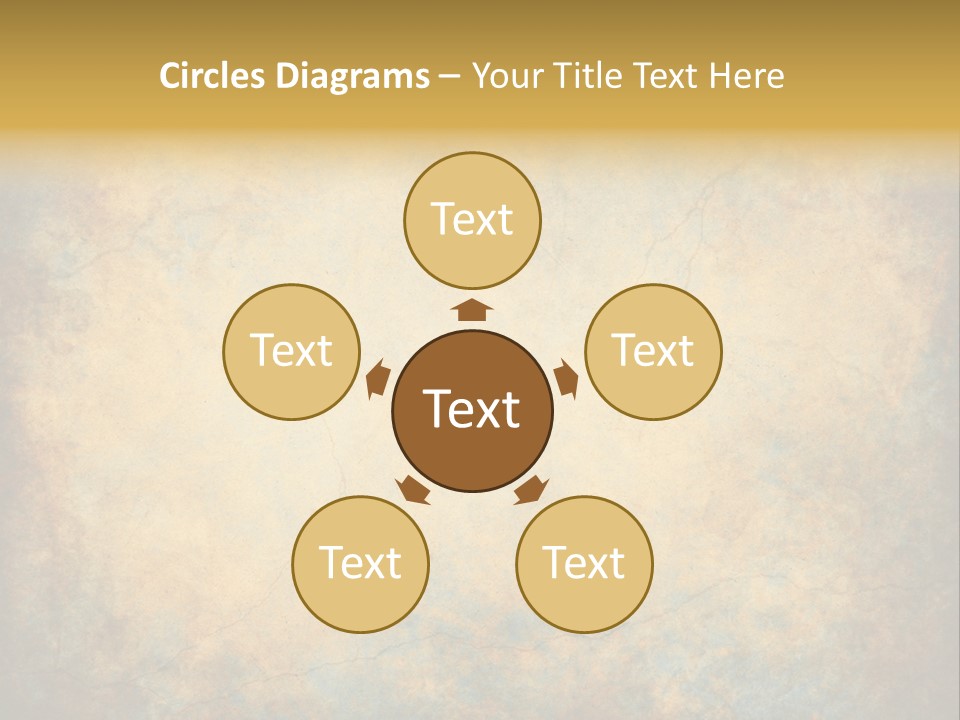 A Grungy Background With A Gold Border PowerPoint Template