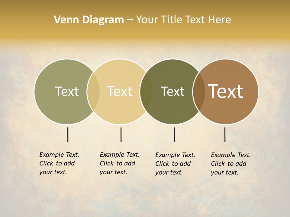 A Grungy Background With A Gold Border PowerPoint Template