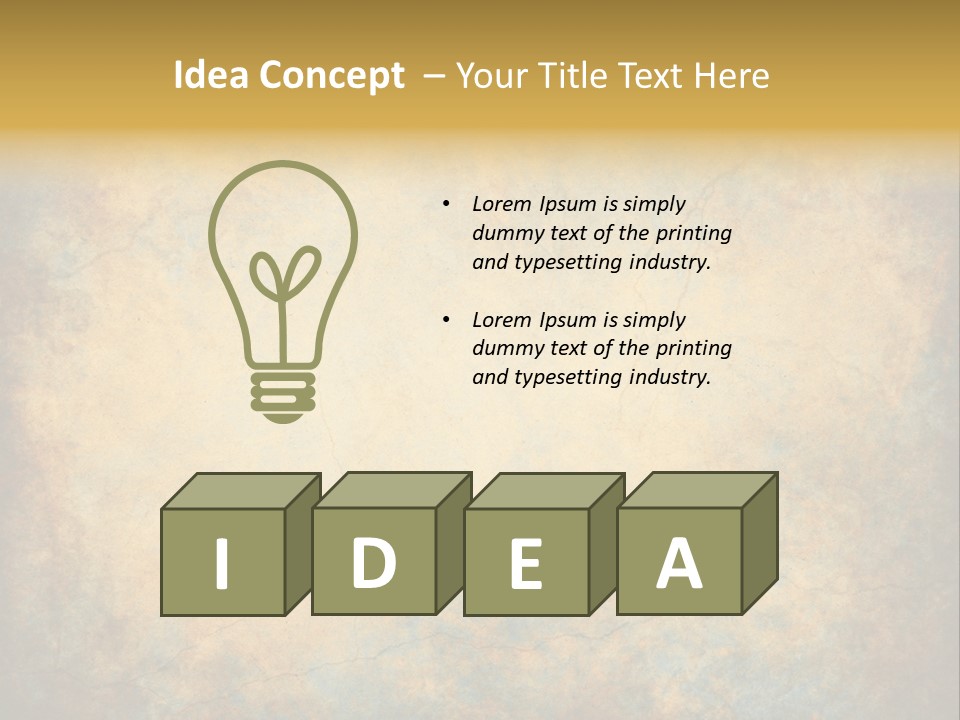 A Grungy Background With A Gold Border PowerPoint Template