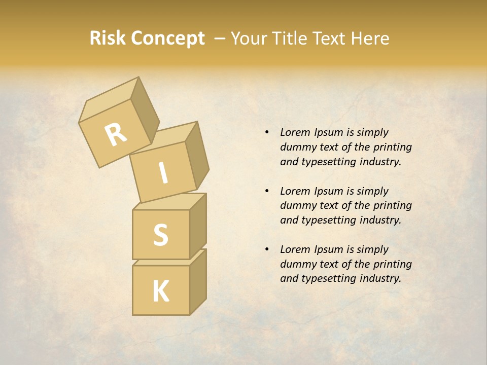 A Grungy Background With A Gold Border PowerPoint Template