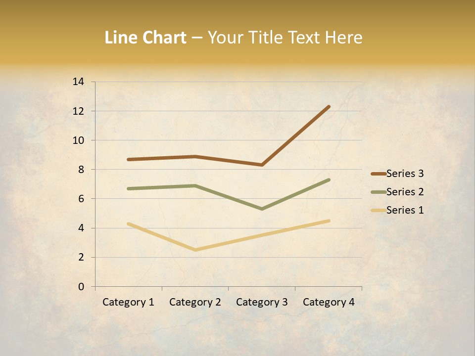 A Grungy Background With A Gold Border PowerPoint Template