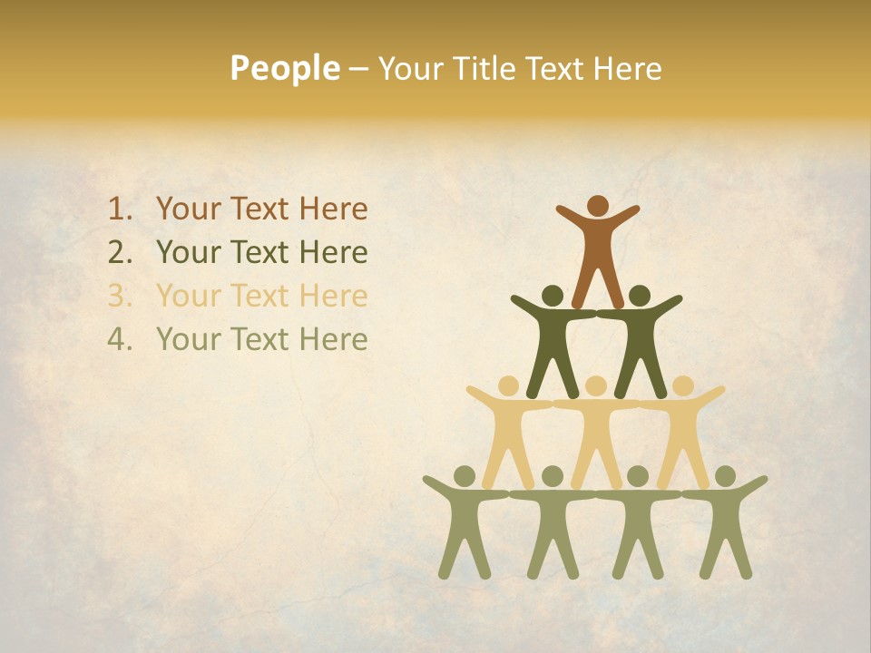 A Grungy Background With A Gold Border PowerPoint Template