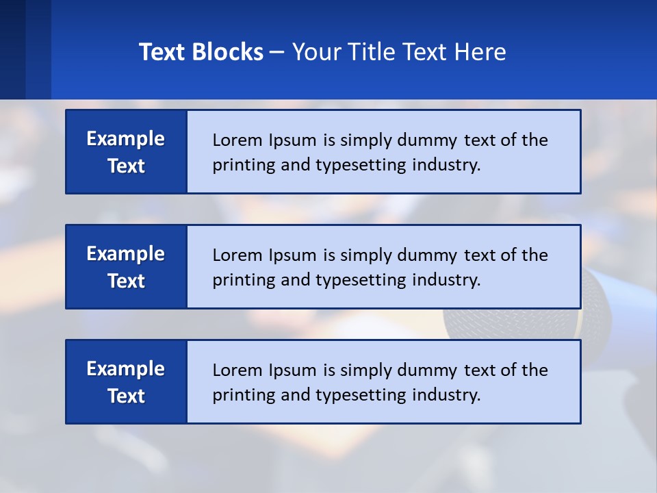 A Microphone In Front Of A Lecture Hall Full Of People PowerPoint Template