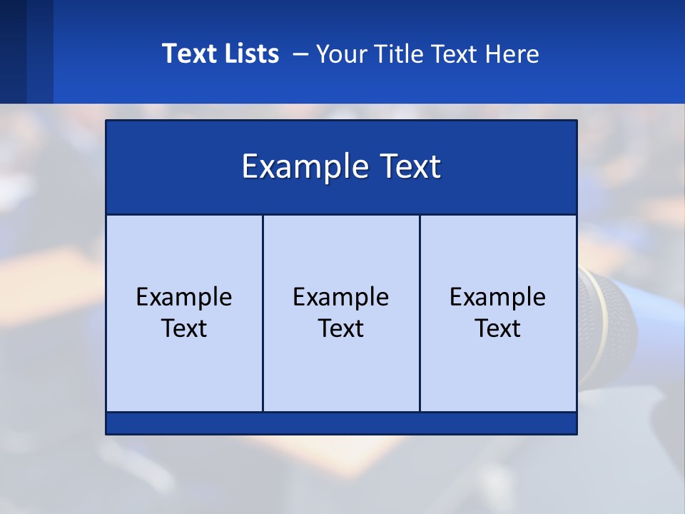 A Microphone In Front Of A Lecture Hall Full Of People PowerPoint Template