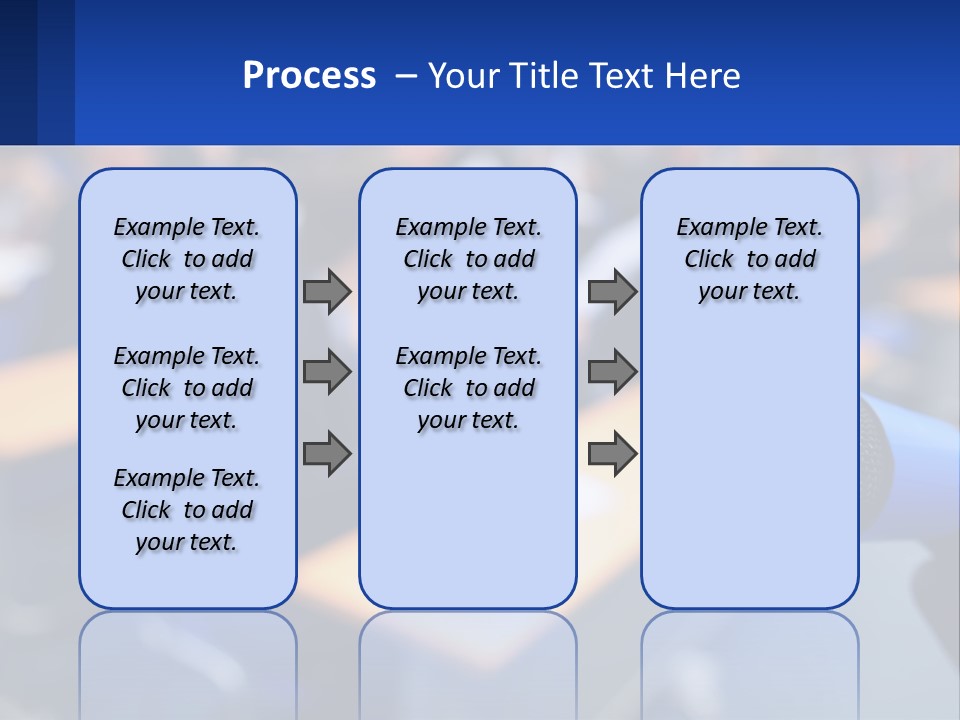A Microphone In Front Of A Lecture Hall Full Of People PowerPoint Template
