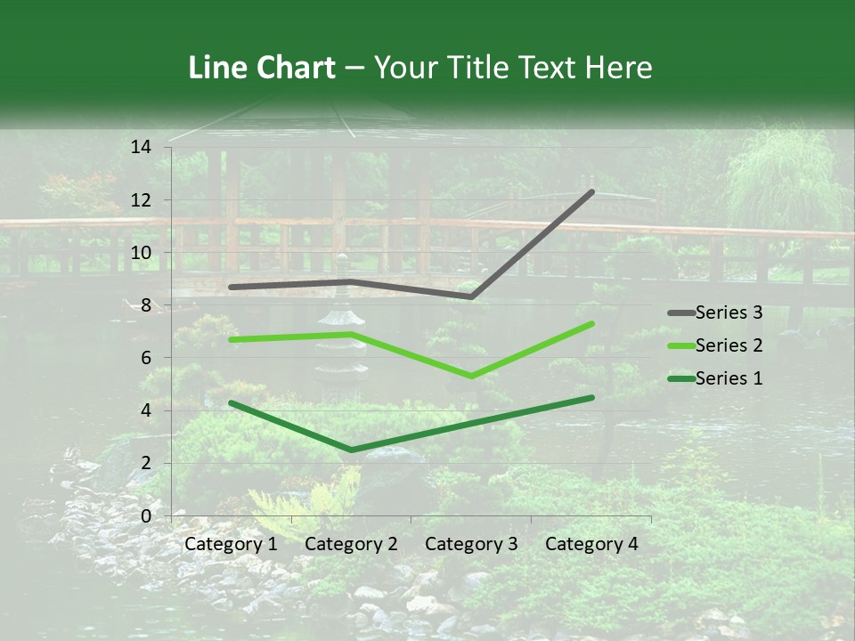 A Wooden Bridge Over A Pond With Rocks And Trees In The Background PowerPoint Template