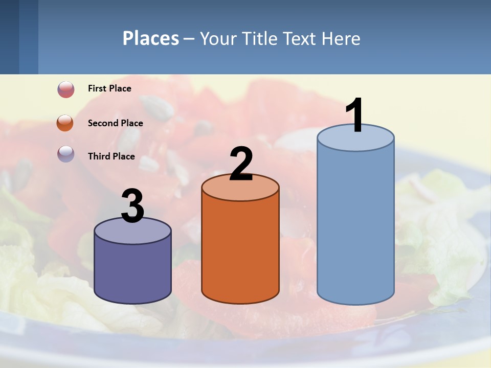 A Plate Of Food With Lettuce And Tomatoes On It PowerPoint Template