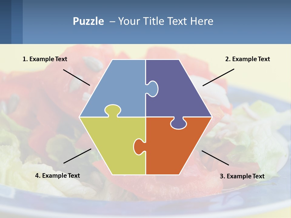 A Plate Of Food With Lettuce And Tomatoes On It PowerPoint Template