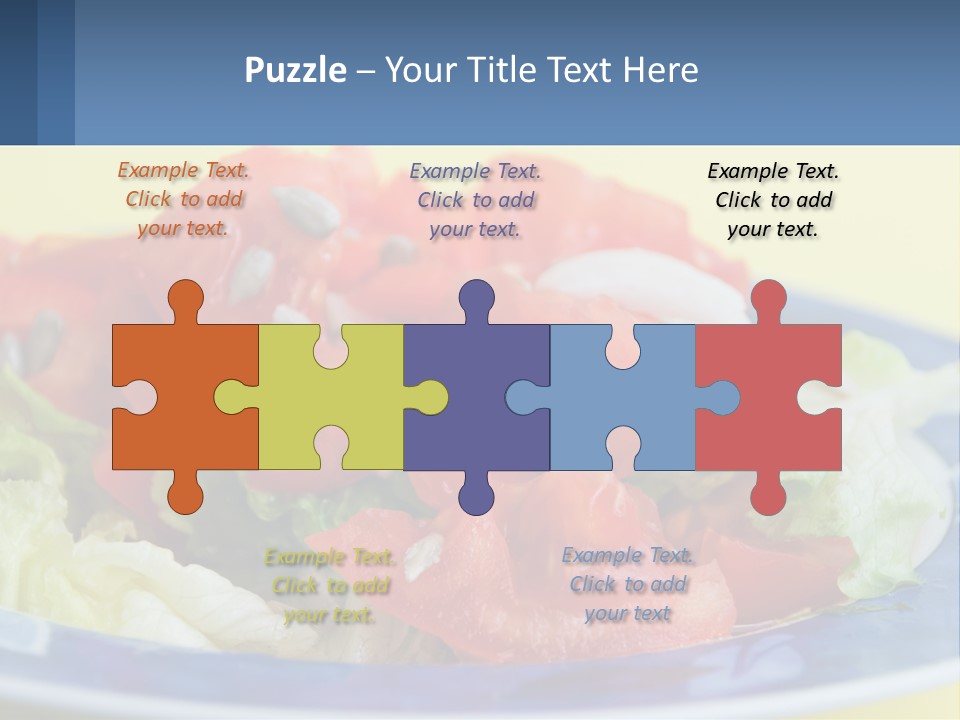 A Plate Of Food With Lettuce And Tomatoes On It PowerPoint Template